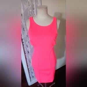Mystic Hot Pink Bodycon Dress Open Back Size S Like New Condition